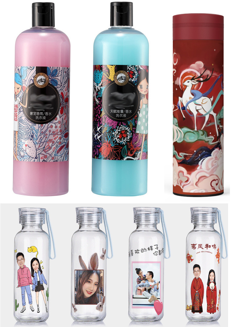 化妝品，小玻璃瓶打印圖片效果